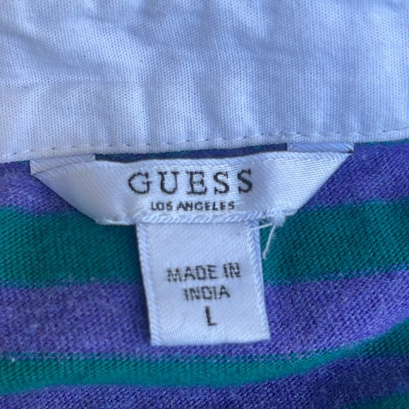 Cropped Collared Stripe Guess Shirt - Picture 4 of 6
